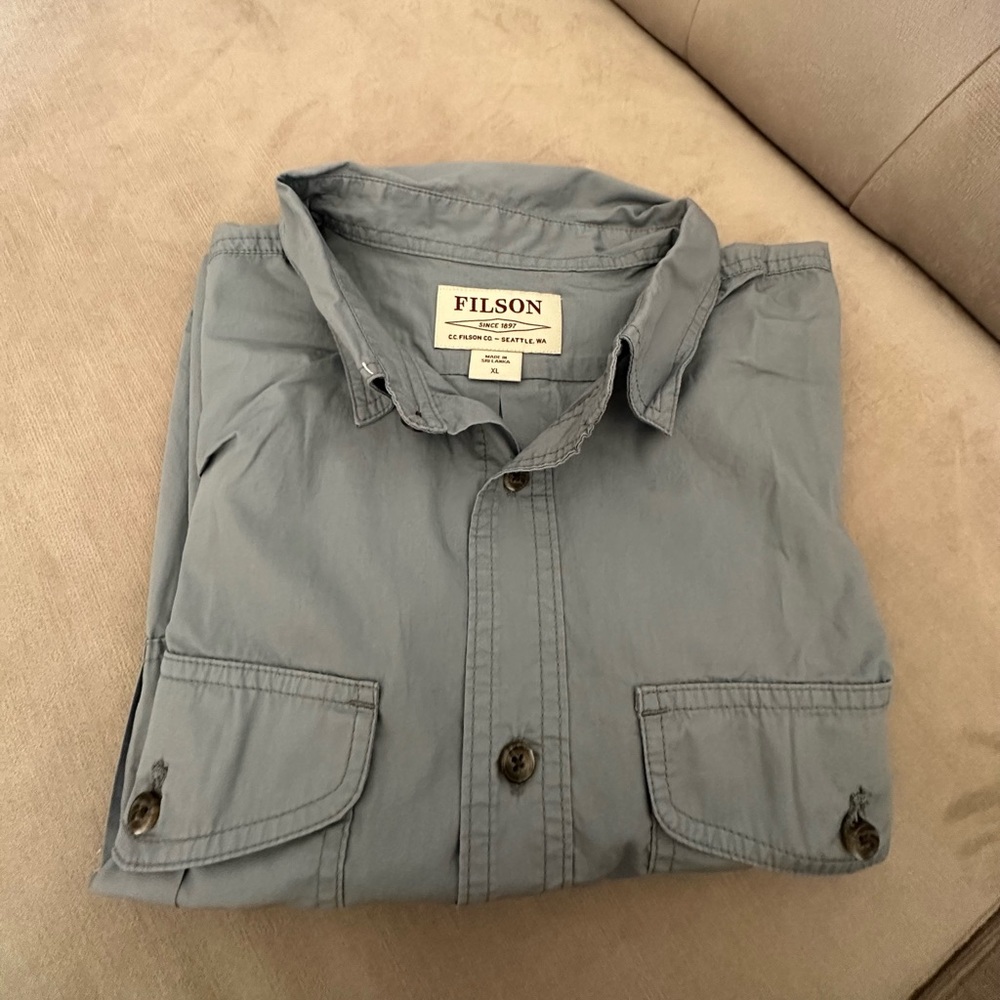 Men’s Filson XL Blue Grey Long Sleeve Shirt